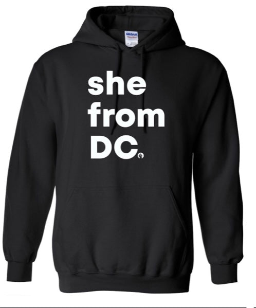She From DC✊🏾Hoodies Black & Gray