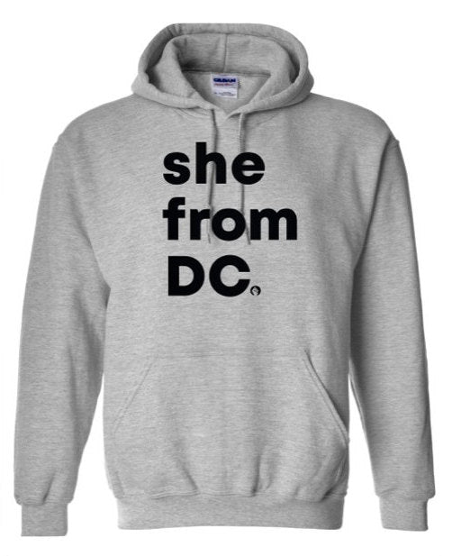 She From DC✊🏾Hoodies Black & Gray