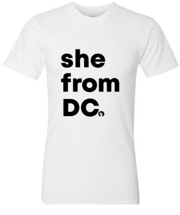 She From DC✊🏾T-Shirts Black / White