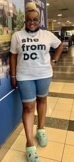 She From DC✊🏾T-Shirts Black / White