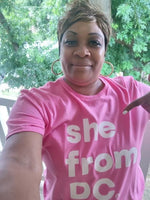 She From DC T-shirt  Red / Pink