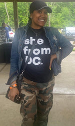 She From DC✊🏾T-Shirts Black / White