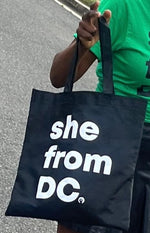 She From DC✊🏾T-Shirts Black / White