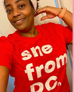 She From DC T-shirt  Red / Pink